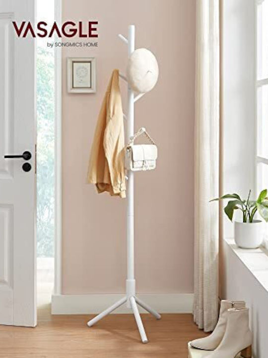 Songmics Καλόγερος Ξύλινος Λευκός 47x47x175cm