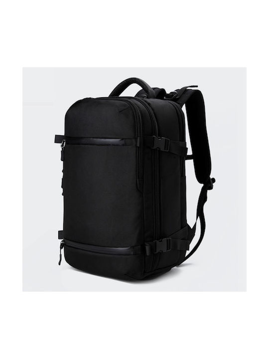 Ozuko 8983 Stoff Rucksack Wasserdicht mit USB-Anschluss Schwarz 35Es