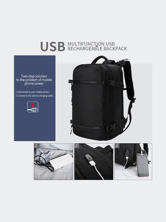 Ozuko Backpack Αδιάβροχο 27.26lt Μαύρο