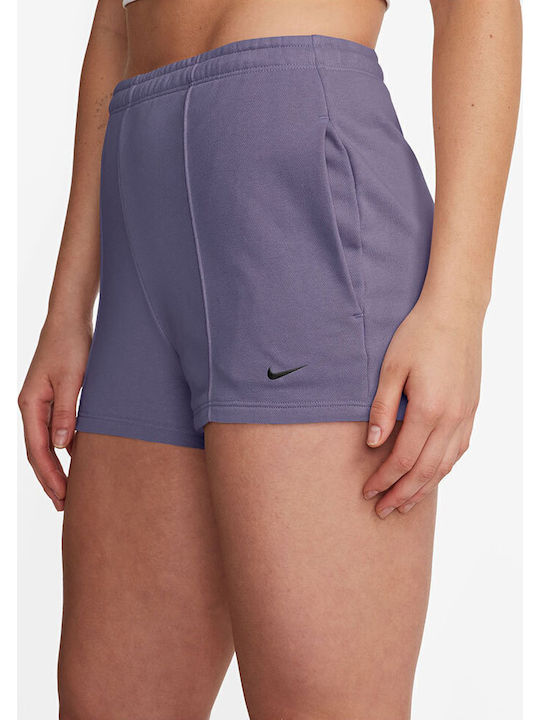Sportswear Γυναικείο Πετσετέ Ψηλόμεσο Αθλητικό Σορτς Μωβ
