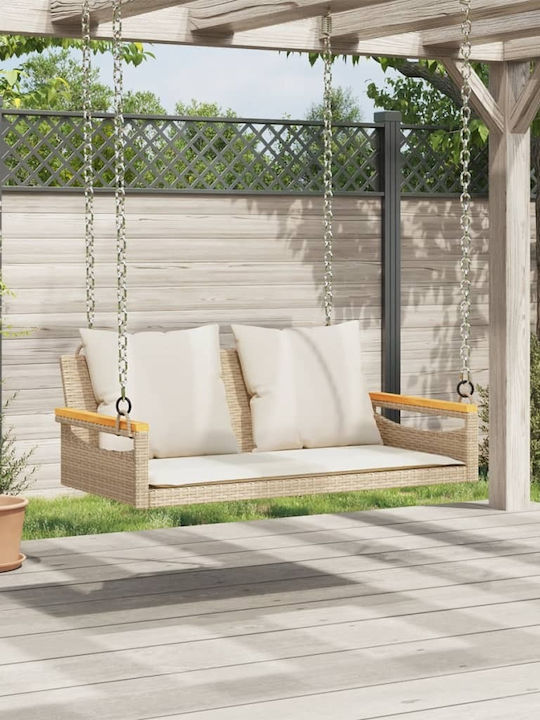 Κρεμαστή Κούνια 2 Θέσεων Rattan Μ109xΠ62xΥ40cm Μπεζ Κρεμαστή Κούνια 2 Θέσεων Rattan Μ109xΠ62xΥ40cm Μπεζ