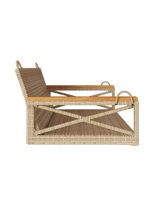 Rattan Swing Beige with 110kg Maximum Weight Capacity L109xW62xH40cm