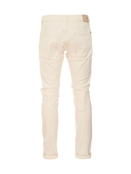 Stanley Men's Jeans Pants Elastic with Slim Tapered Fit Cream