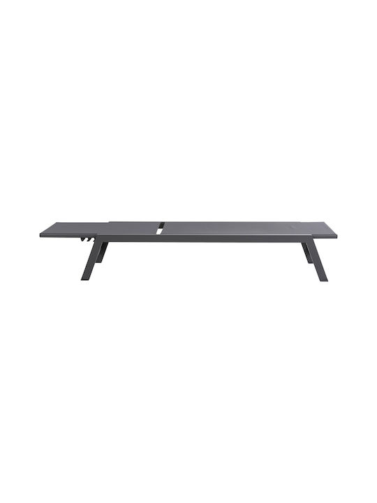 Șezlong Aluminiu cu Pernă Gri 191.5x60x89.5cm