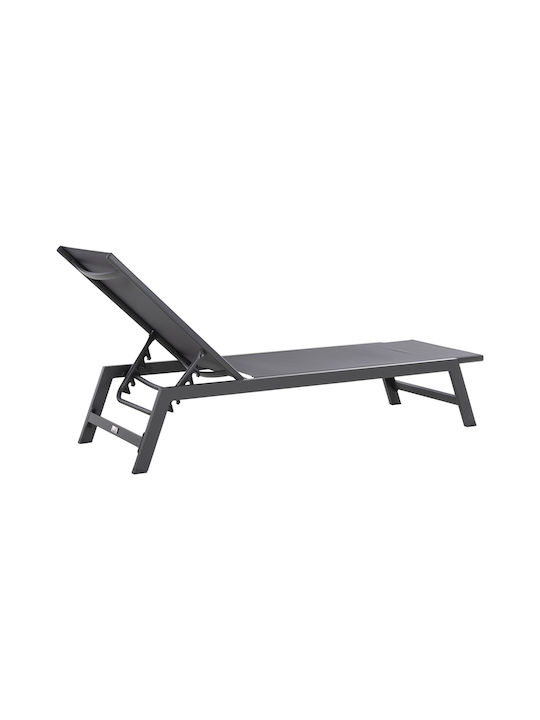 Șezlong Aluminiu cu Pernă Gri 191.5x60x89.5cm