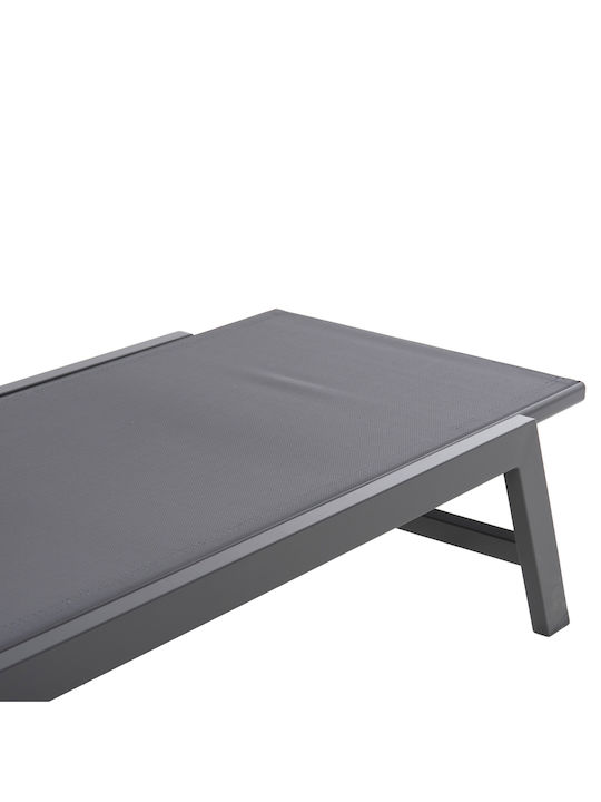 Șezlong Aluminiu cu Pernă Gri 191.5x60x89.5cm