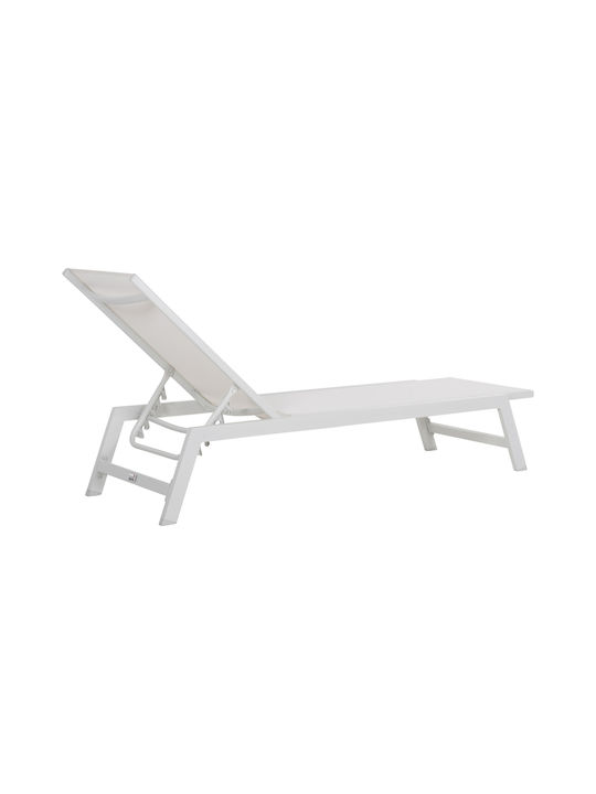 Deckchair Aluminum with Cushion White 191.5x60x89.5cm.