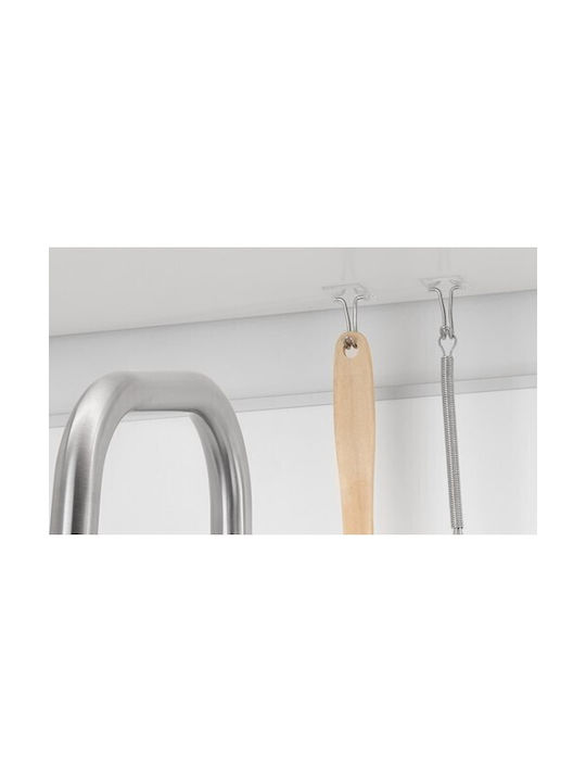 Inofix Κρεμάστρα Τοίχου Πλαστική Ασημί 4.1x1.6x2cm 2τμχ