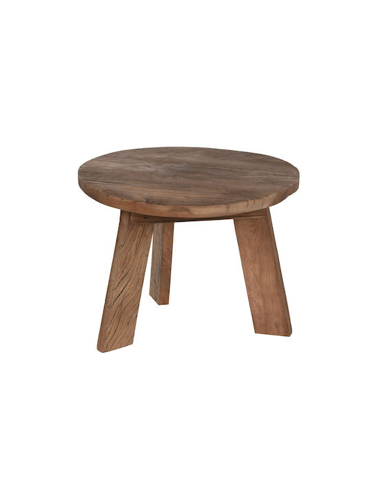 Round Side Table from Solid Wood Coffee L60xW60xH45cm.