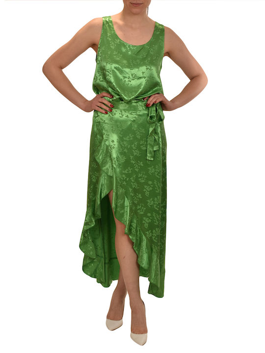Bluza Damă Satin Floral Verde