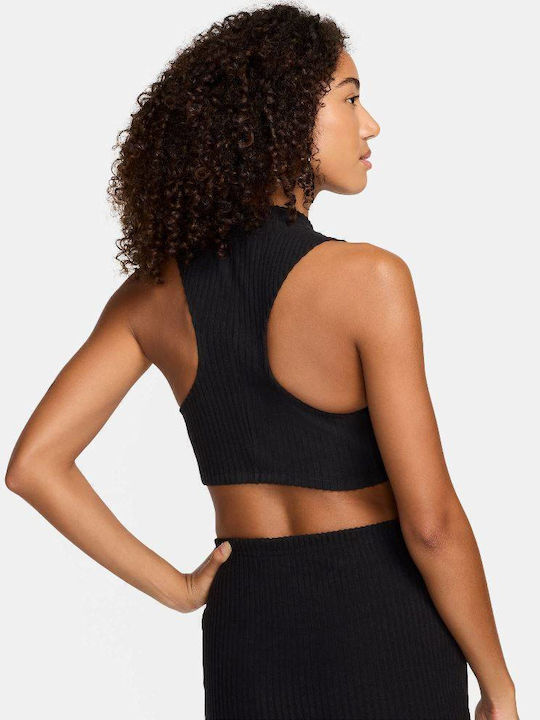 Sportswear Γυναικείο Αθλητικό Crop Top Αμάνικο Black
