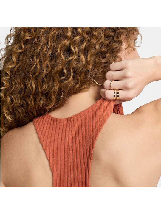 Sportswear Καλοκαιρινό Midi Φόρεμα Πλεκτό Πορτοκαλί