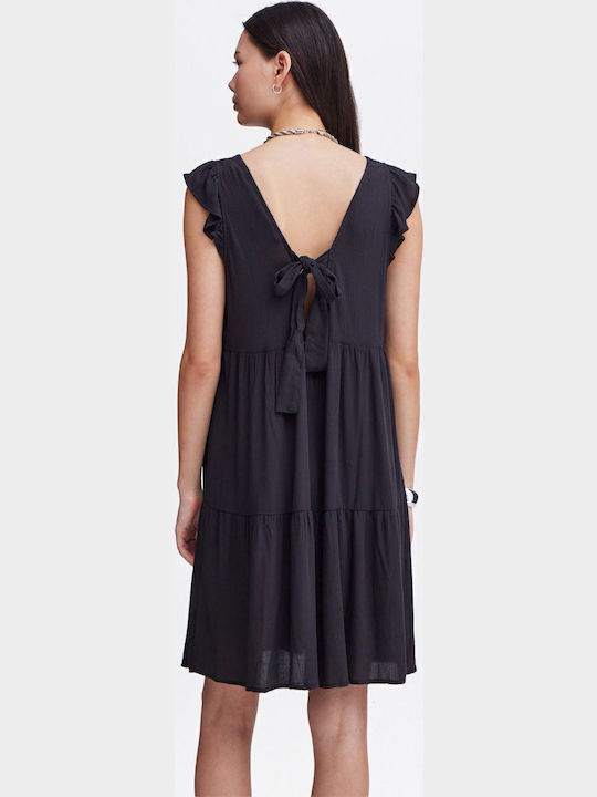 Mini Φόρεμα με Βολάν Black