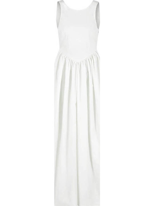 Лятна Maxi Рокля Bianco Ottico EA0100 бяла