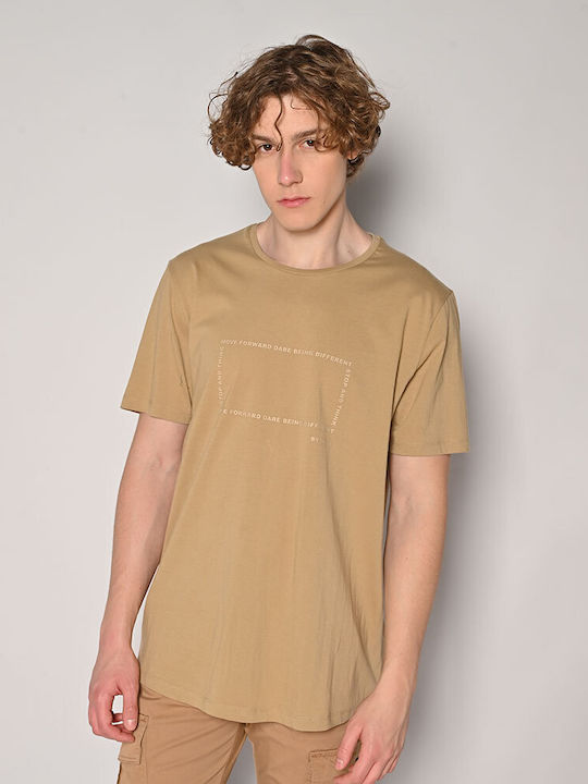 Brokers Jeans Men's Short Sleeve T-shirt Beige