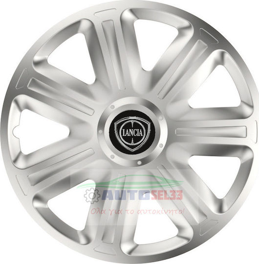 Versaco Car Hubcap Set with Lancia Emblem 15" 4pcs Silver