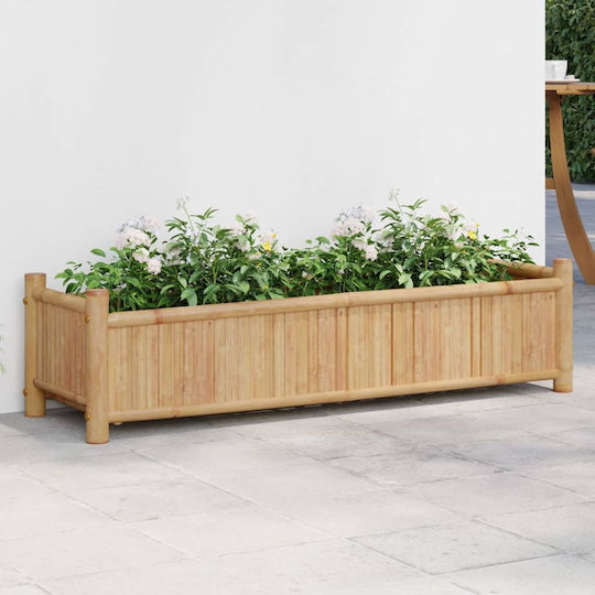 vidaXL Planter Box Bamboo Brown 100x30x25cm.