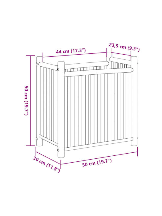 vidaXL Planter Box Bamboo Brown 50x30x50cm.
