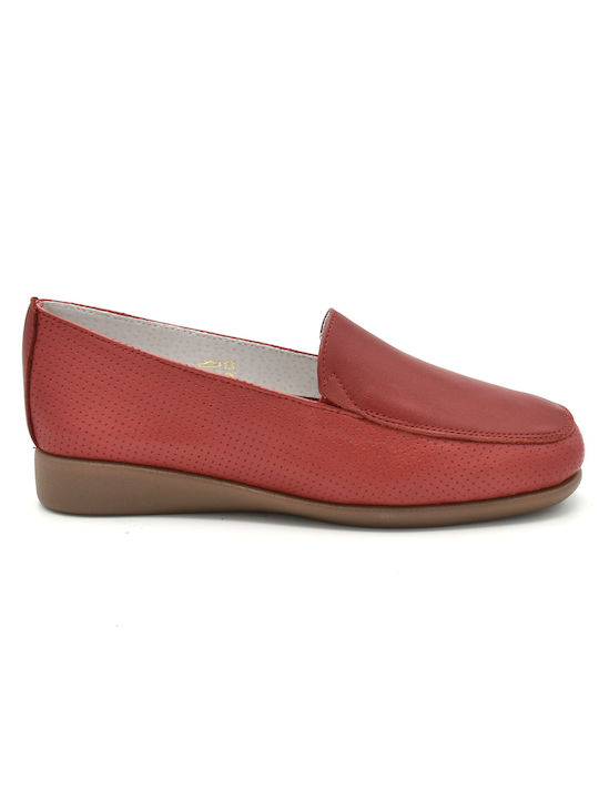 Aero by Kasta Δερμάτινα Γυναικεία Loafers σε Κόκκινο Χρώμα