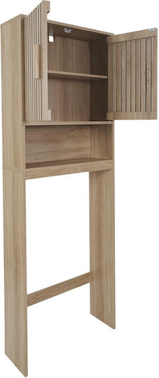 The Home Deco Factory Floor Bathroom Shelf Wooden 60x20x166cm Brown