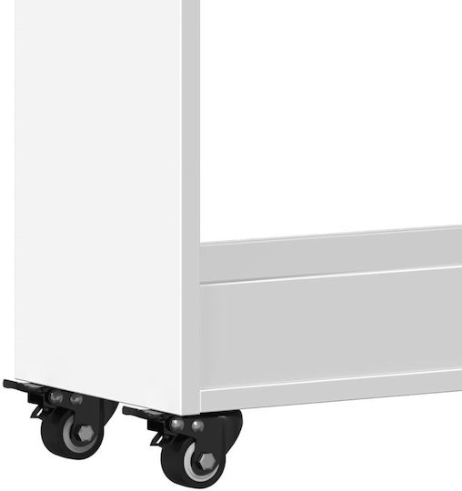 vidaXL Wooden Kitchen Trolley 3 Tiers White 60x22x79cm