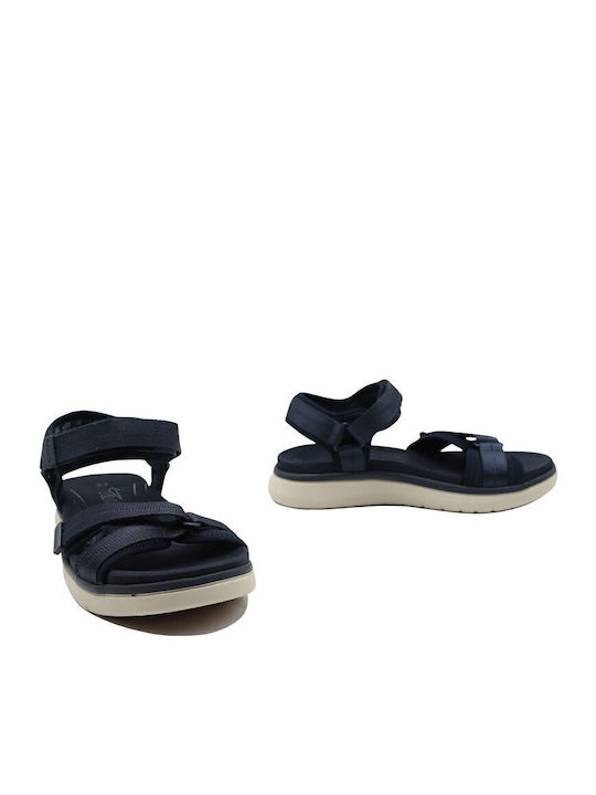 Women's Flat Sandals with Strap in Navy Blue Color