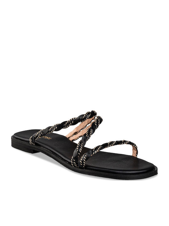 Women's Flat Sandals in Black Color