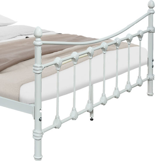 Beowulf Bett Doppelbett Metall White für Matratze 140x190cm