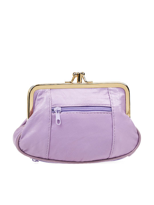 Small Leather Women's Wallet Coins Lilac