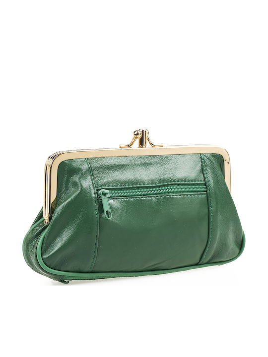 Large Leather Women's Wallet Coins Green