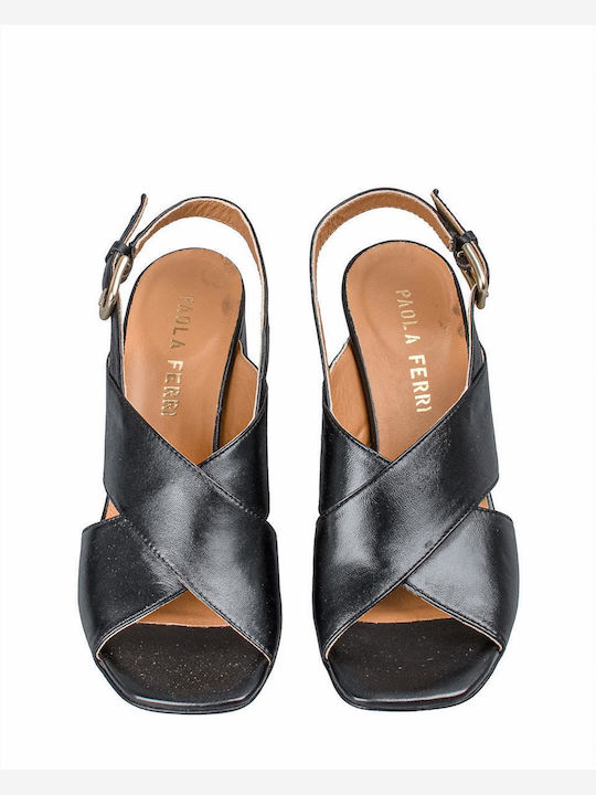 Paola Ferri Leather Women's Sandals Black