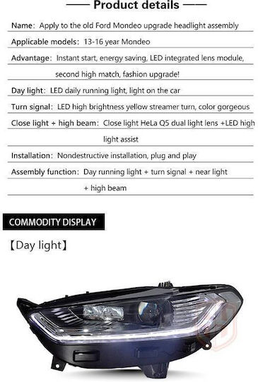 Lumini frontale pentru Ford Mondeo 13-16 2buc