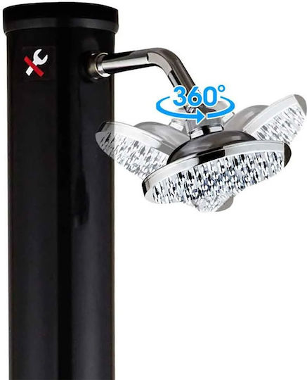 Bakaji Ντουζιέρα Πισίνας Ηλιακή από PVC 220x16.5x16.5εκ. Μαύρη