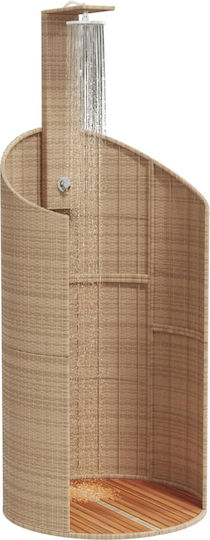 vidaXL Pool Shower Made of Natural Wood 241.5x100x100cm Pink