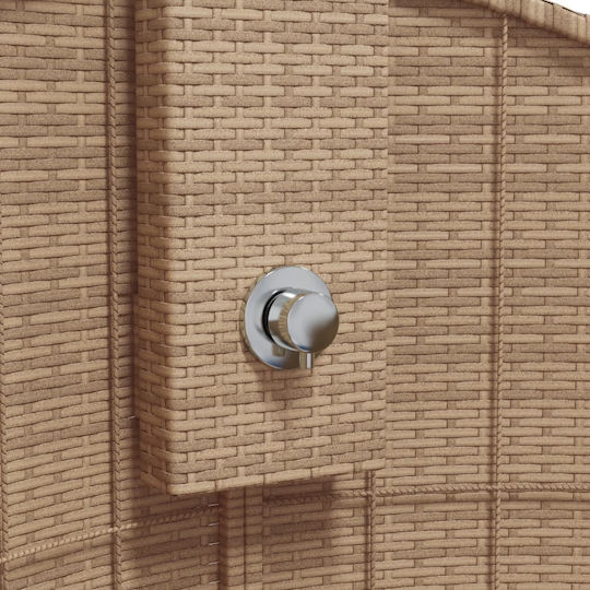 vidaXL Pool Shower Made of Natural Wood 241.5x100x100cm Pink