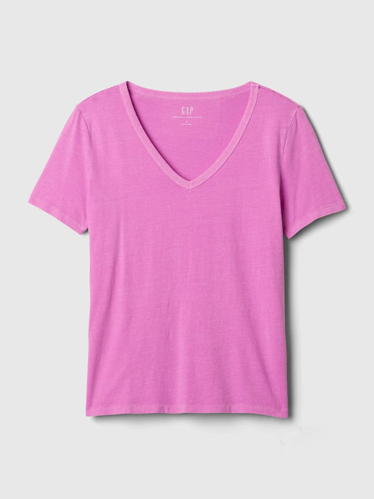 GAP Women's Athletic Blouse with V Neckline Purple (purple)