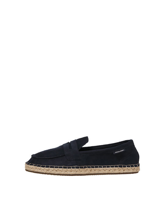 Suede Men's Espadrilles in Blue Color
