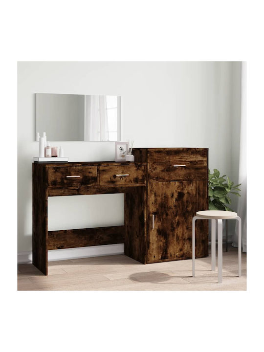 Wooden Makeup Dressing Table Smoky Oak with Mirror 80x39x80cm