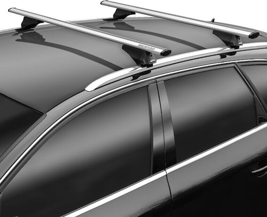 Menabo Menabo Aluminum Car Roof Bars 135cm Set with Roof Rack Legs for Cars with Factory Bars Silver