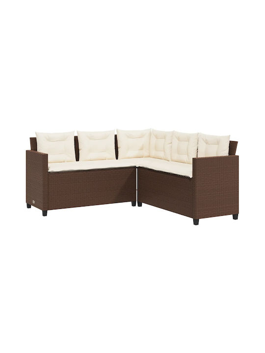 Garden & Outdoor Furniture Sets Sofa Set 2 Pieces Brown with Pillows