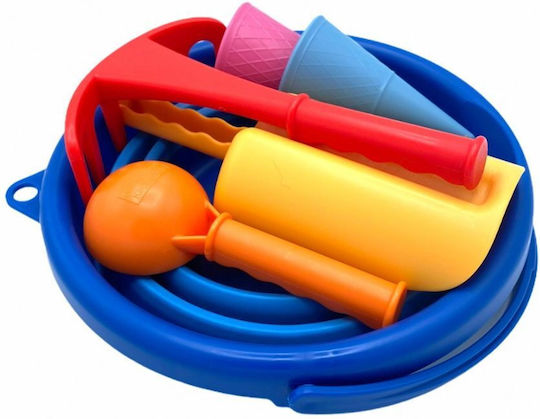 Folding Beach Bucket Toys 7 in 1 Compactoys-blue