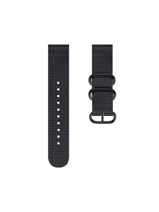Samsung Galaxy Watch Active 2 22mm Gear S3 Nylon Three-Ring Watch Band Black