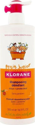 Klorane Bio Hypoallergen Kinder Shampoo Junior mit Pfirsich für Einfaches Kämmen in Gel-Form 500ml