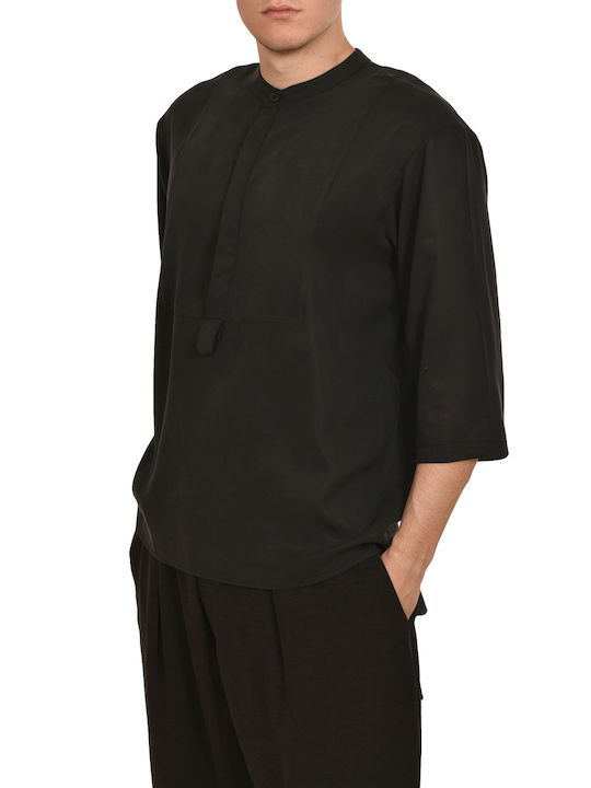 Indeed Men's Short Sleeve Blouse Black