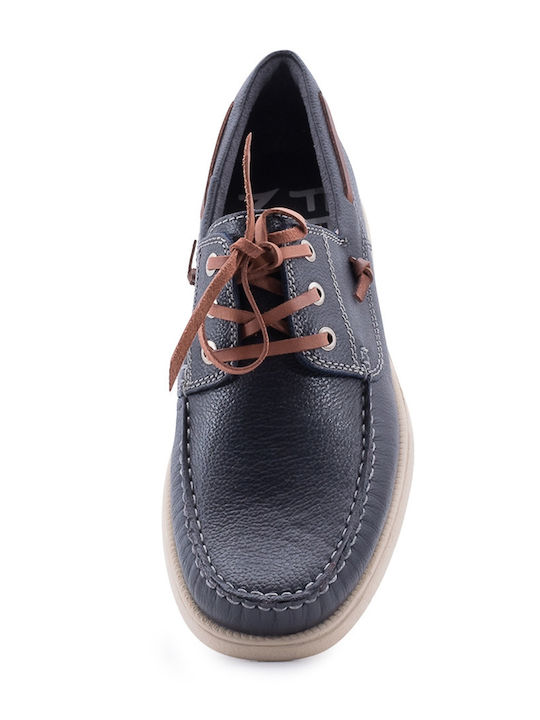 Men's Leather Boat Shoes Blue