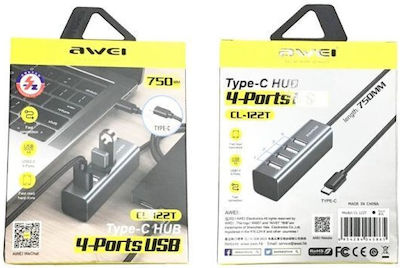 Awei USB 2.0 4 Port Hub with USB-C Connection