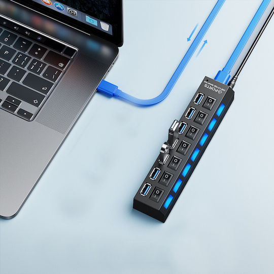 Hub 7 Θυρών USB 3.0 με σύνδεση USB-A