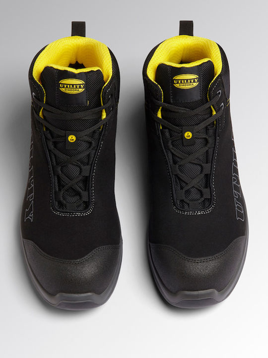 Utility Diadora Waterproof Boots Safety Black S3 with Certification ESD , FO ,SR