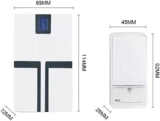 KAL Electronics Ασύρματο Κουδούνι Πόρτας Λευκό