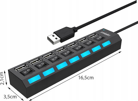 Hub 7 Θυρών USB 2.0 με σύνδεση USB-A